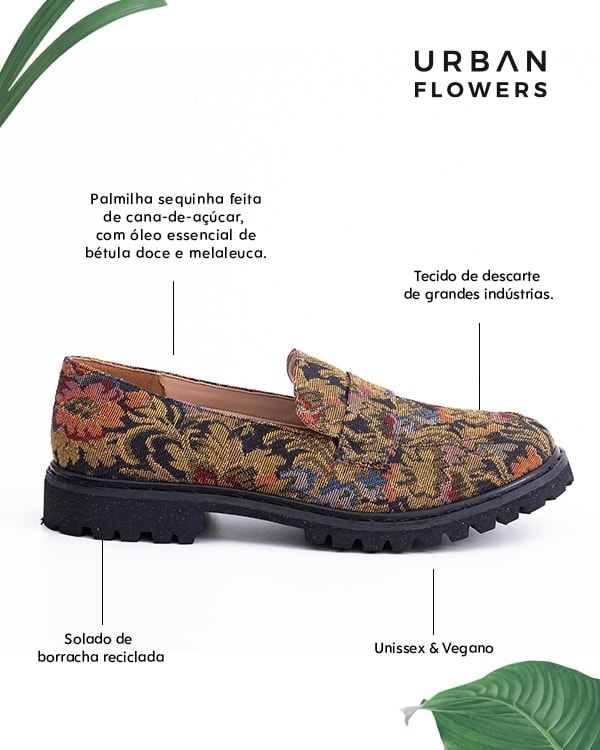 Sapato Loafer Vegano Urban Flowers
